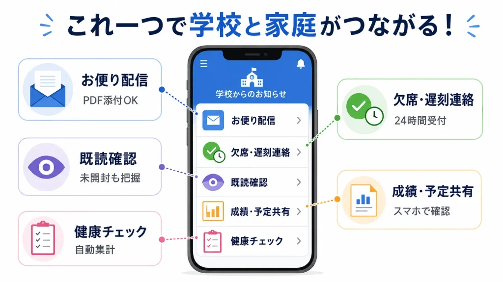 保護者連携の主な機能一覧